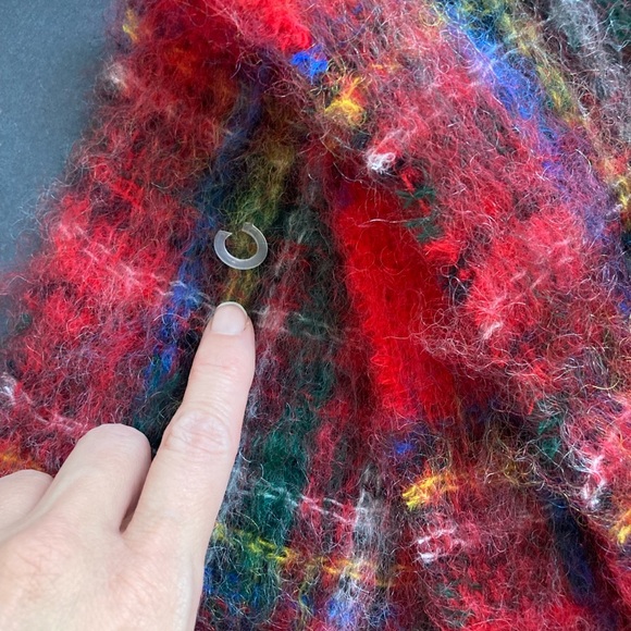 Vintage Edinburgh Old Town Weaving Co Mohair & Wool Red Plaid Royal Tartan Scarf - Picture 11 of 13